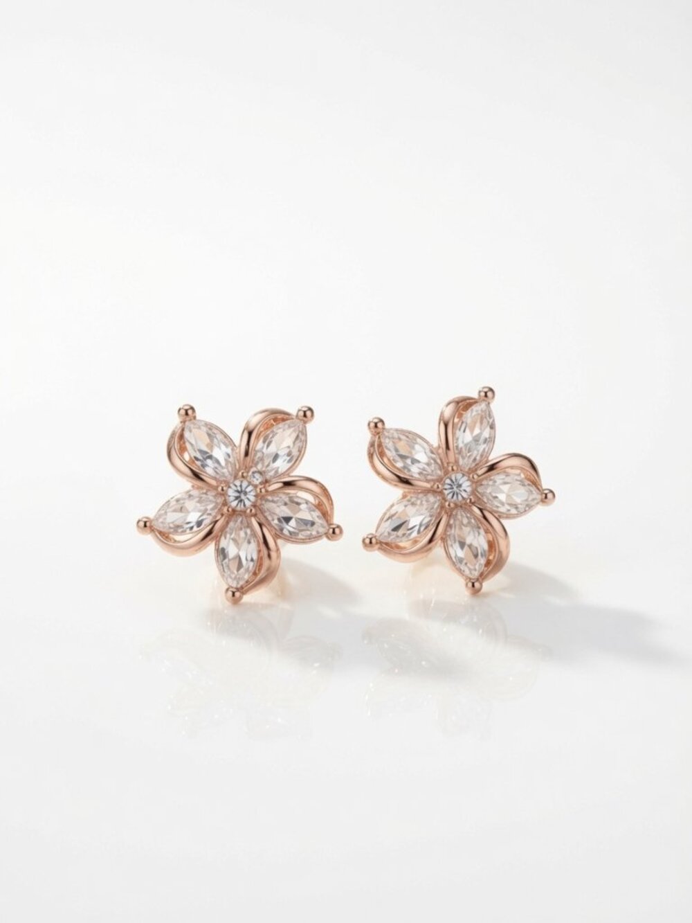Brand New Rose Gold Stud Earrings - Picture 1 of 17